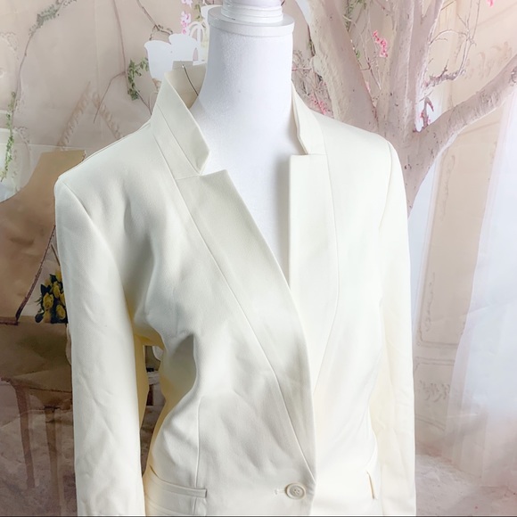 SOLD NEW Talbots FEMININE Stand Collar Button Front In off White - Picture 6 of 10